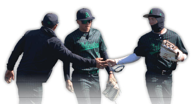 Two baseball players shake hands on the field. AI generated content
