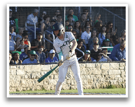 A baseball player is swinging a bat. Description generated by AI