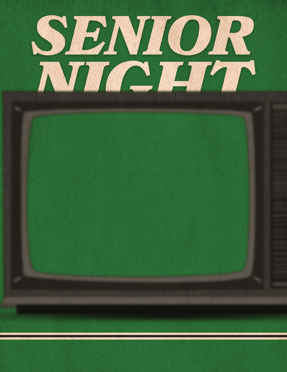 A green screen with a television set on it. Description generated by AI