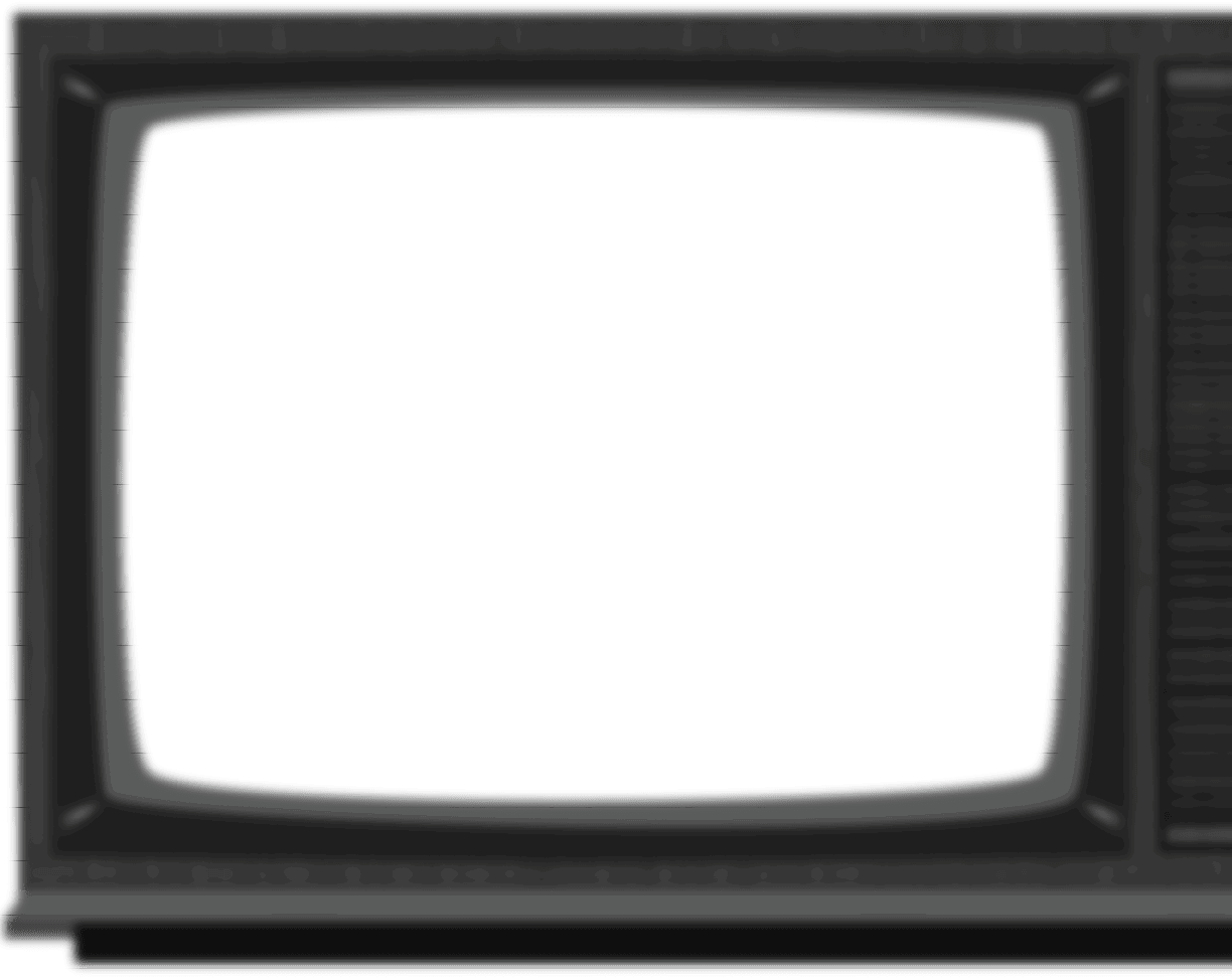 A black and white TV screen with a square shape. Description generated by AI