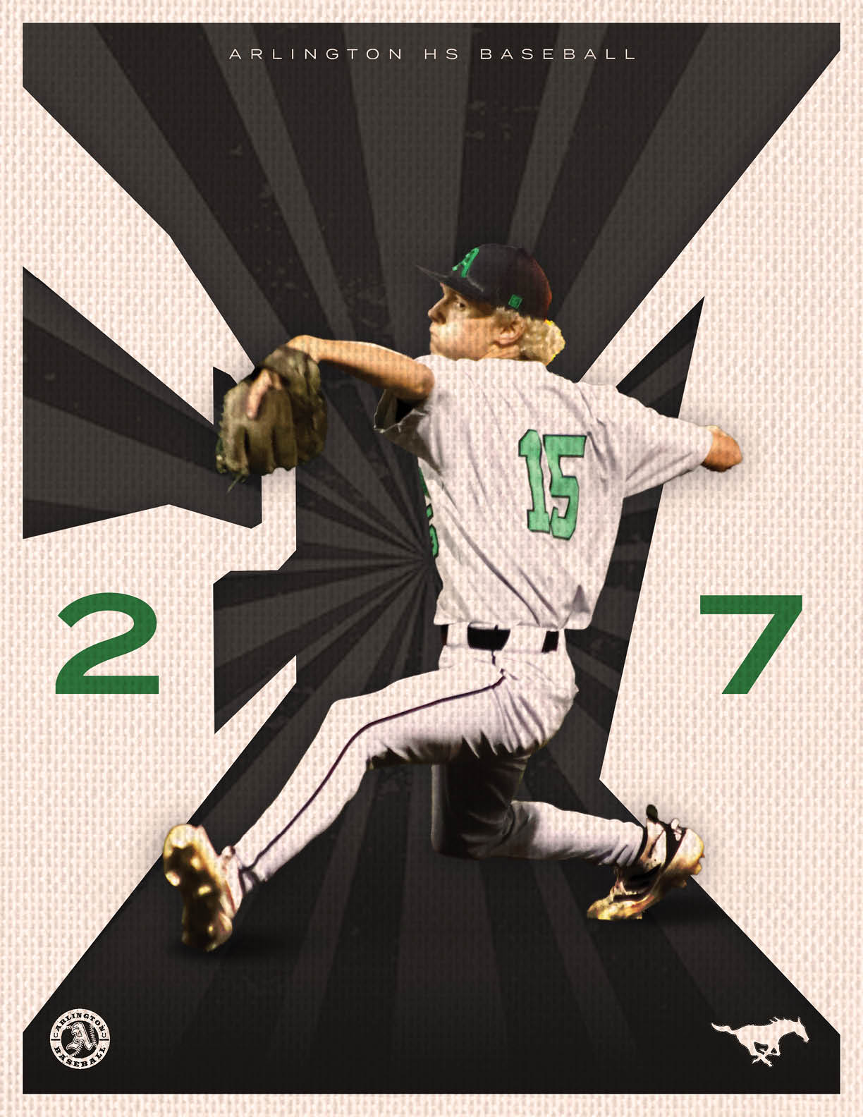 A baseball player in a white uniform with the number 15 on the back. Description generated by AI