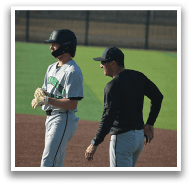 Two men in baseball uniforms are walking on a field. AI generated content
