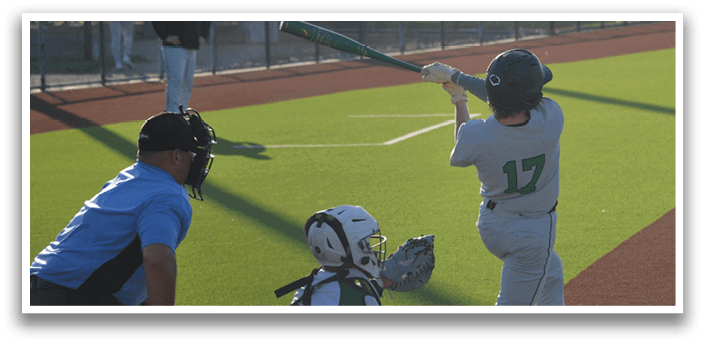 A baseball player is swinging a bat at a ball. AI generated content