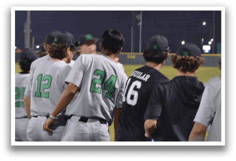 Baseball players wearing number 24 and 6 walk off the field. AI generated content