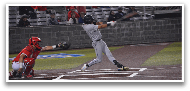 A baseball player is swinging a bat at a ball during a game. AI generated content