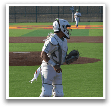A baseball player is standing on the field, holding a baseball glove. AI generated content