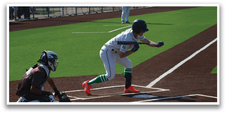 A baseball player is swinging a bat at a ball. AI generated content