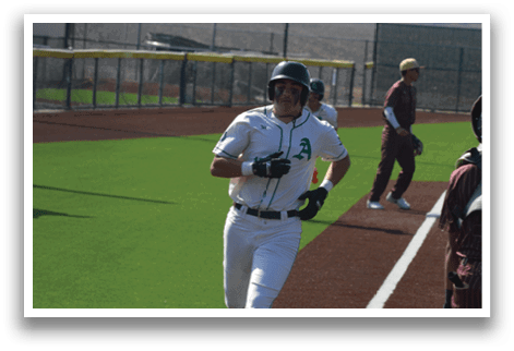 A baseball player is running towards home plate, wearing a white uniform. AI generated content