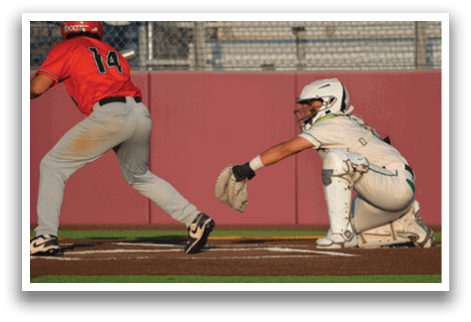 A baseball player is running towards home plate while the catcher is trying to catch the ball. AI generated content