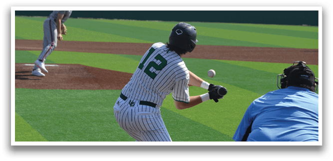 A baseball player is swinging a bat at a ball. AI generated content