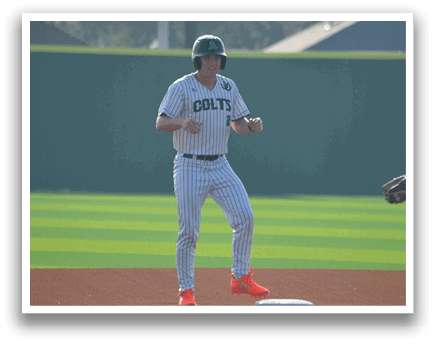 A baseball player in a green and white uniform is standing on the field with a baseball glove. AI generated content