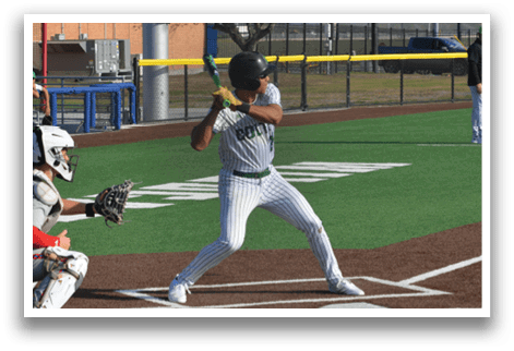 A baseball player is swinging a bat at a ball during a game. AI generated content