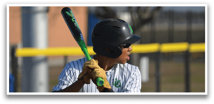 A baseball player in a green and white striped uniform is holding a bat and getting ready to swing. AI generated content