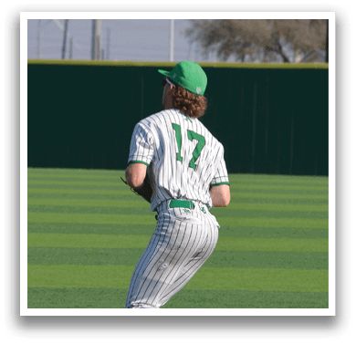 A baseball player wearing a green hat and white uniform is running on the field. AI generated content