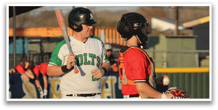 Two baseball players are standing on the field, one holding a bat and the other holding a baseball glove. AI generated content