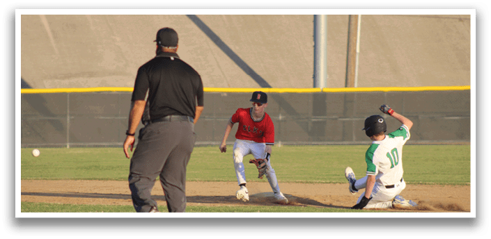 A baseball game is in progress with a player sliding into a base. The umpire is watching the play closely. AI generated content