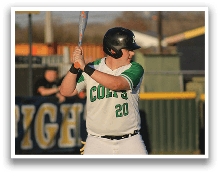 A baseball player in a white shirt and green hat is holding a bat, preparing to swing at a pitch. AI generated content