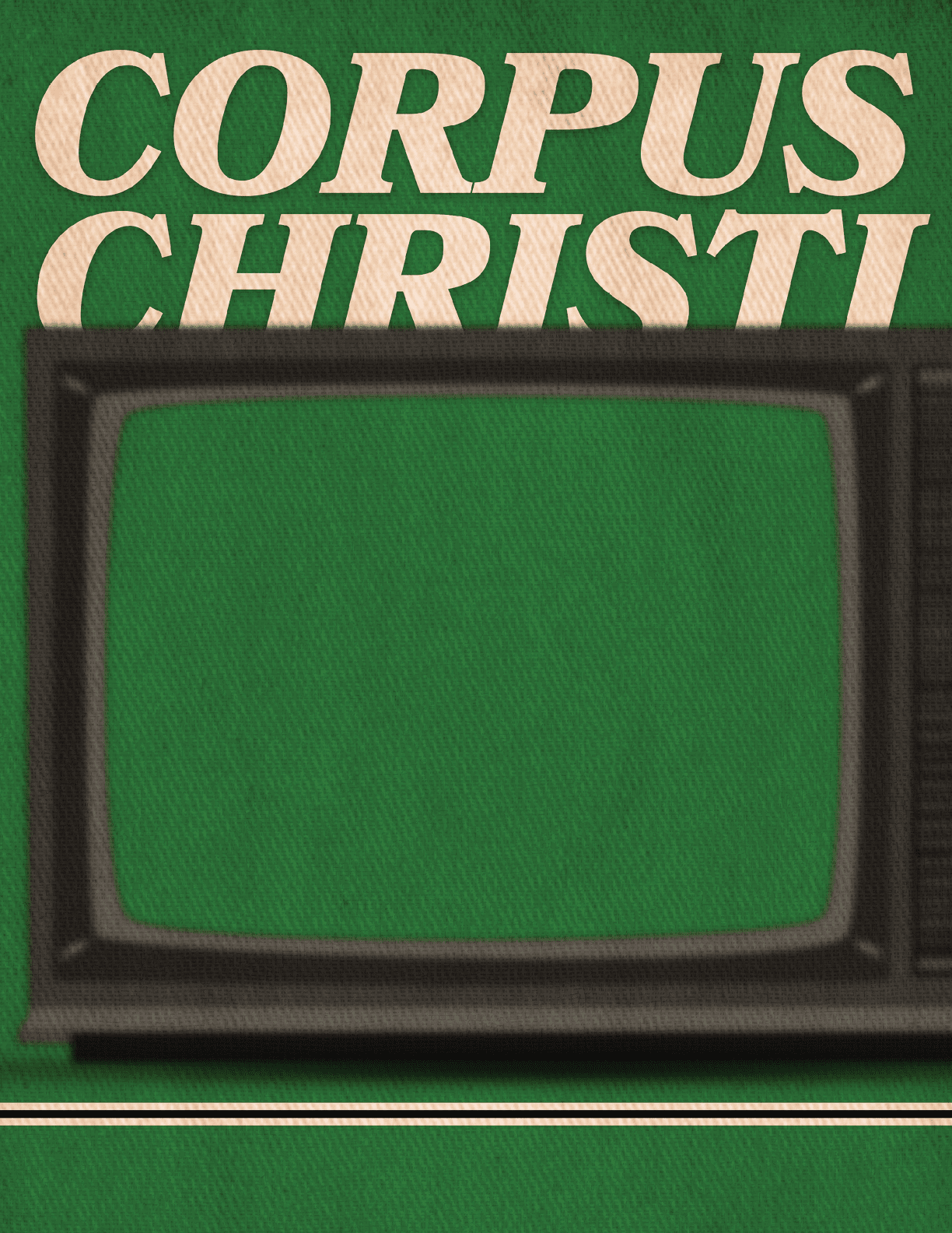 A green screen with a TV monitor on it. AI generated content