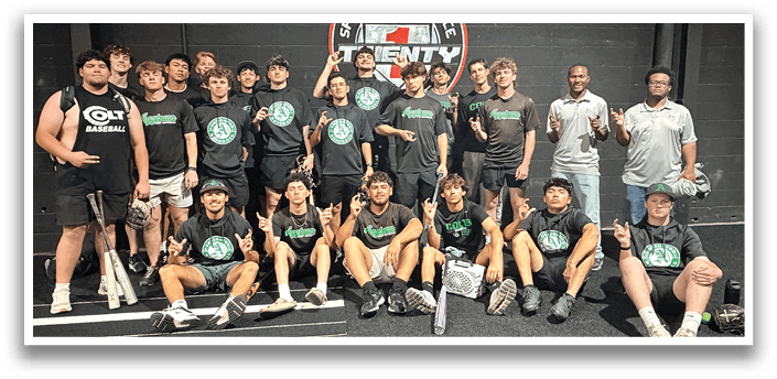 A group of young men pose for a picture in a gym. AI generated content