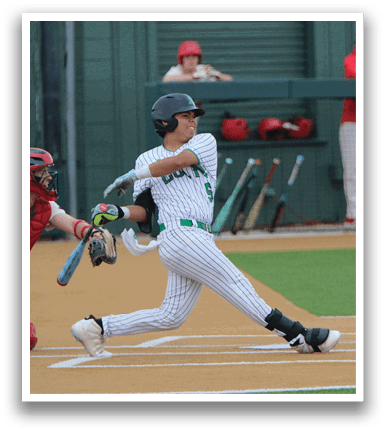 A baseball player is swinging a bat, with a catcher and umpire behind him. AI generated content