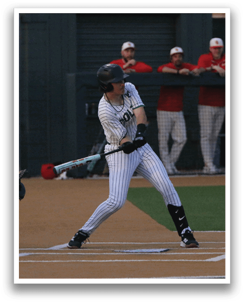 A baseball player is swinging a bat at a ball. AI generated content