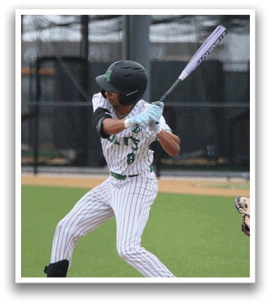 A baseball player is swinging a bat at a ball. AI generated content