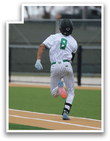 A baseball player is running to first base while another player is running to second base. AI generated content