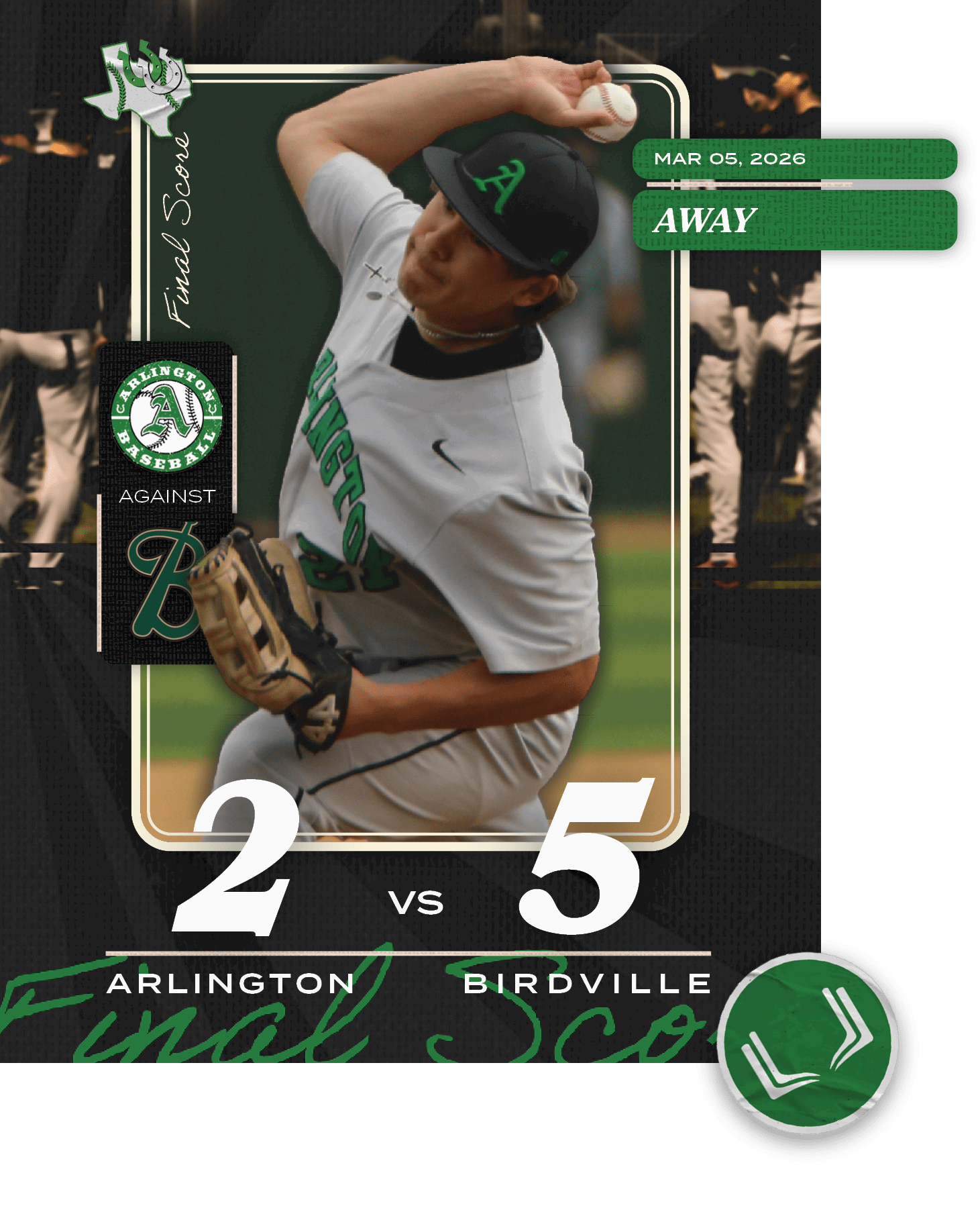 5,2,AGAINST,AWAY,BIRDVILLE,Arlington,MAR 05, 2026,VS,Final Scor