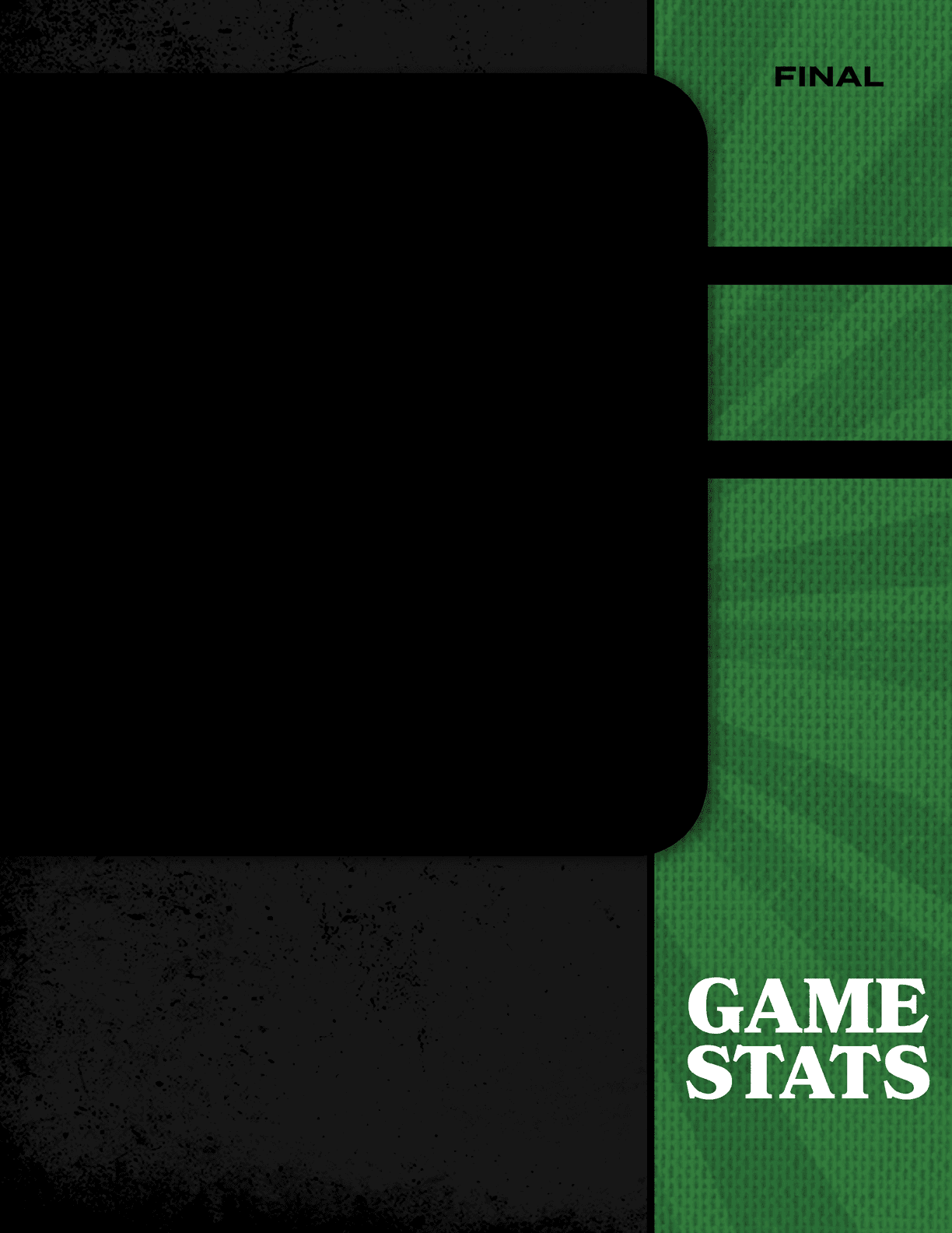 A black and green box with the words “Game Stats" written on it. AI generated content