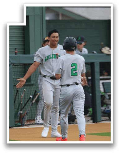 Two baseball players are walking on the field, one of them wearing a green jersey. AI generated content