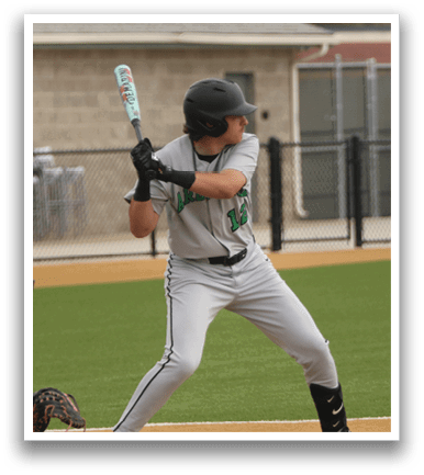 A baseball player is swinging a bat on a field. AI generated content