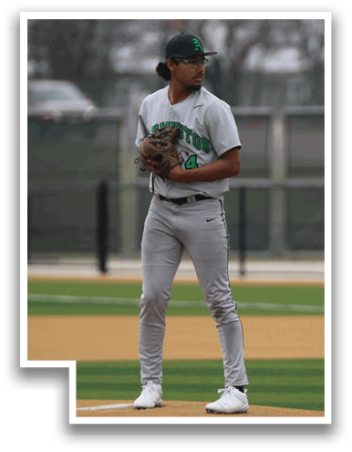 A baseball player in a white uniform stands on the pitcher's mound, holding a baseball in his hand. AI generated content