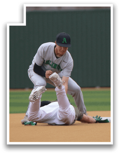 Two baseball players on a field, one is sliding into a base while the other is trying to catch the ball. AI generated content