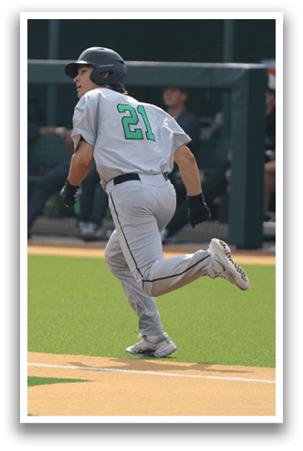 A baseball player is running on the field. AI generated content