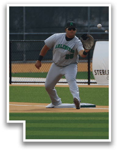 Two men playing baseball, one catching a ball and the other running. AI generated content