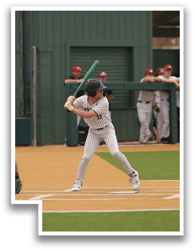 A baseball player is swinging a bat on a field, with several other players watching from the sidelines. AI generated content