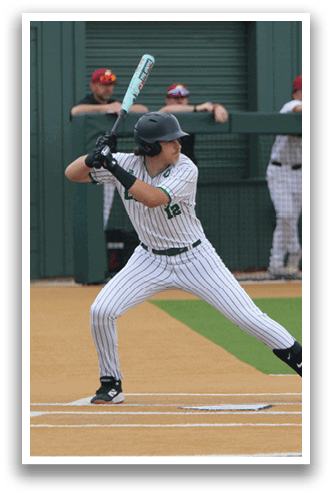 A baseball player is swinging a bat, with several other players watching from the dugout. AI generated content
