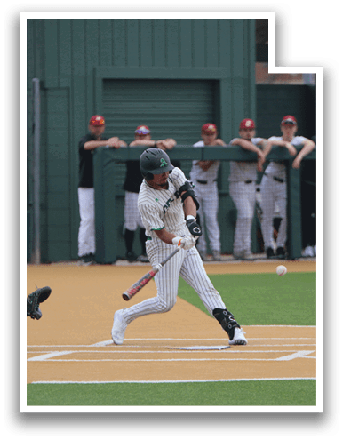 A baseball player is swinging a bat at a ball. AI generated content