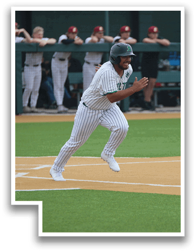 A baseball player is running on the field with a bat in his hand. AI generated content