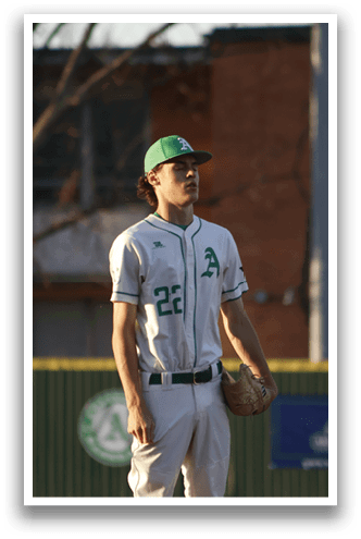 A baseball player wearing a green hat and a white jersey with the number 25 on it. He is holding a baseball in his hand. AI generated content