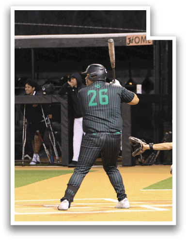 A baseball player is at home plate, holding a bat and getting ready to swing. AI generated content