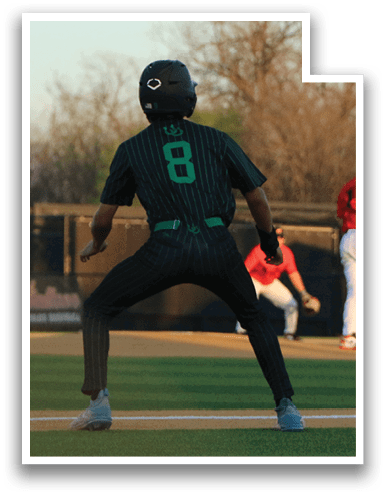 A baseball player is running to first base while another player is holding a baseball glove. AI generated content