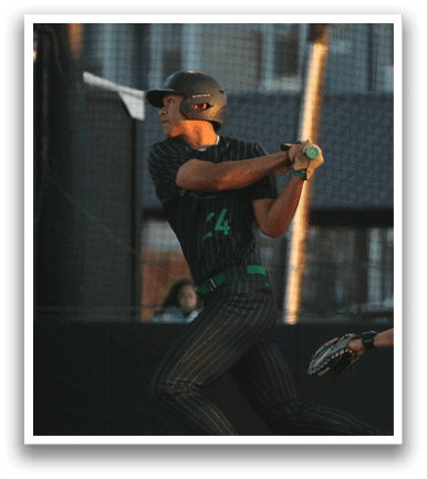 A baseball player is swinging a bat at a ball. AI generated content