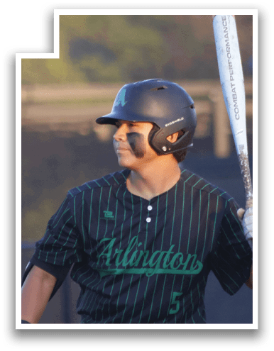 A baseball player is holding a bat and wearing a helmet. AI generated content