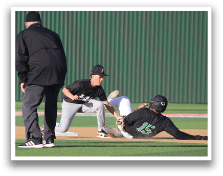 Two baseball players are on the field, one sliding into a base while the other is trying to catch the ball. AI generated content