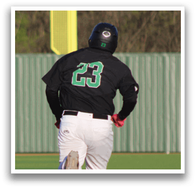 Two baseball players are running on the field. One player is wearing a black shirt with the number 23 on it. AI generated content