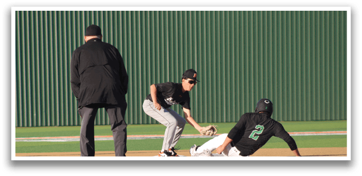 Two baseball players on the field, one sliding into a base while the other player is trying to catch the ball. AI generated content