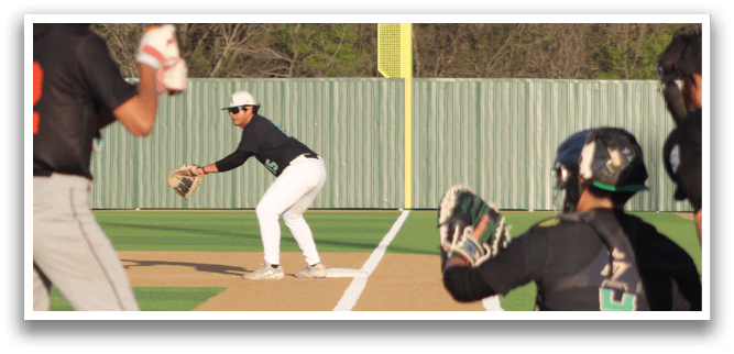 A baseball game is in progress with a batter, catcher, and umpire. The batter is holding a bat and preparing to swing. The catcher is wearing a baseball glove, and the umpire is standing behind the catcher. AI generated content