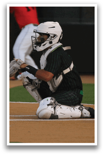 A baseball player is swinging a bat, while a catcher and an umpire watch. AI generated content