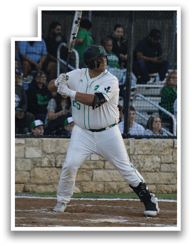 A baseball player in a white uniform is holding a bat and preparing to swing at a pitch. AI generated content